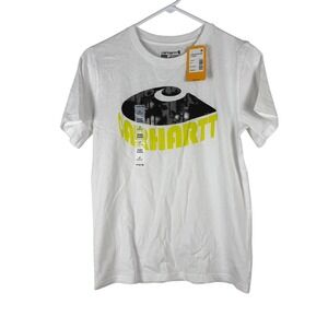 Carhartt Boys' White‎ Camo Logo Short Sleeve T-Shirt Size M (10-12) NWT